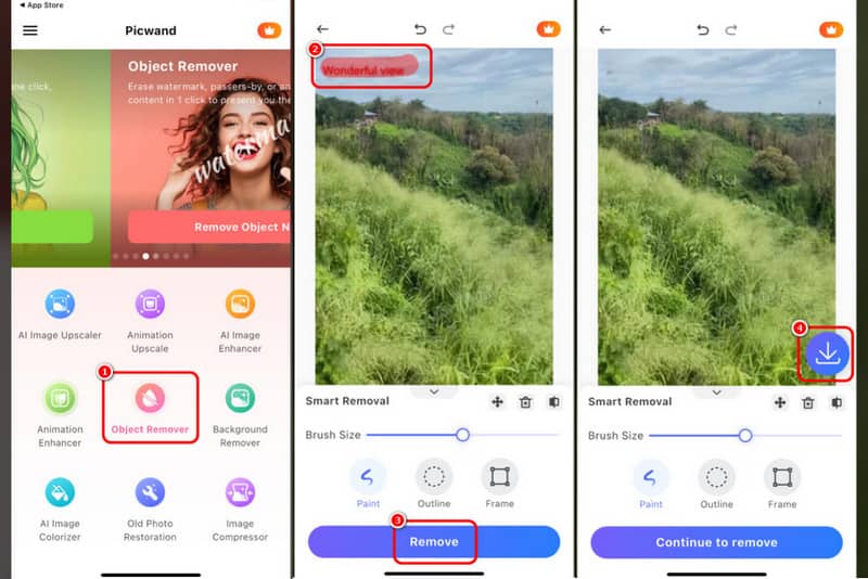 iOS で画像から文字を削除
