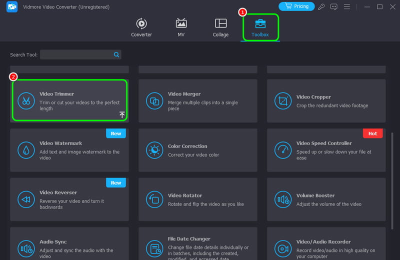 Vidmore ツールボックスセクション トリマー