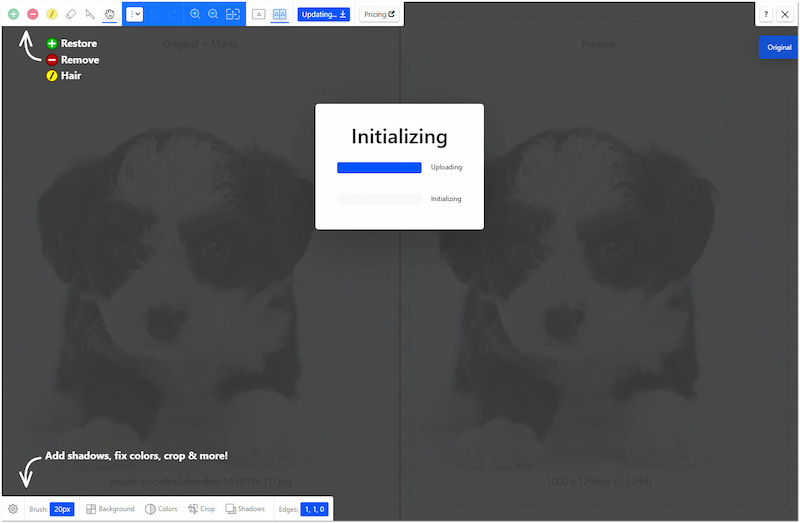 背景削除を開始