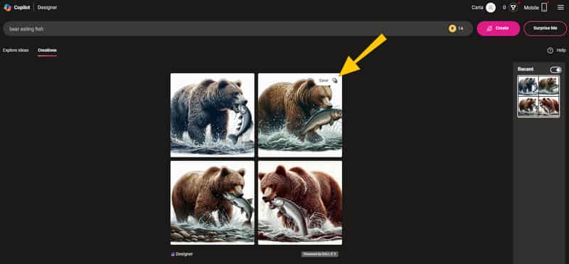 Bing AI Generator 画像保存