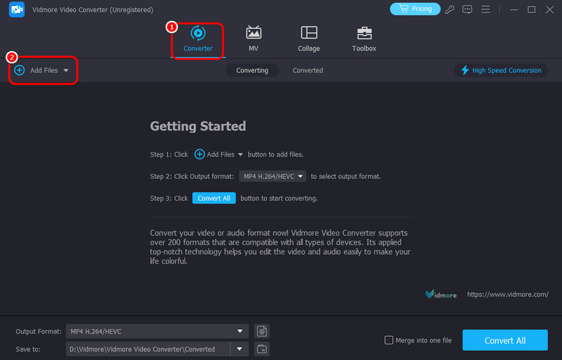 Converter Add Files Vidmore（コンバーター Add Files Vidmore）