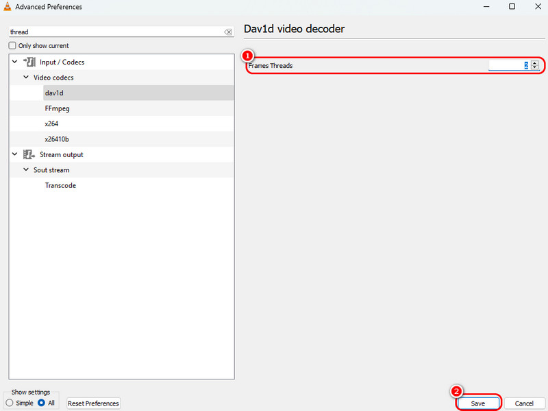 フレームスレッド 保存 VLC