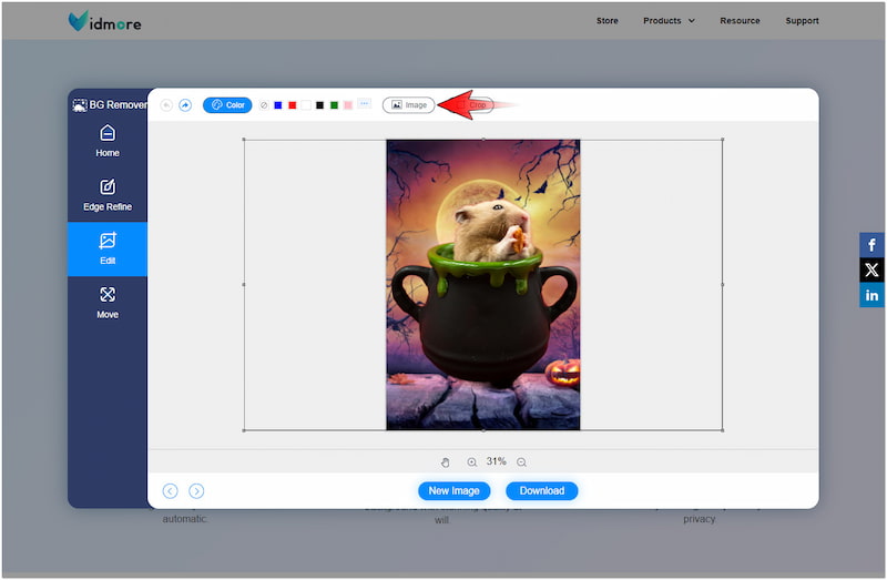 削除した背景を置き換え