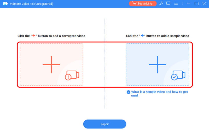破損した動画をVidmoreに追加する