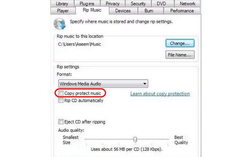 コピー保護を無効にする