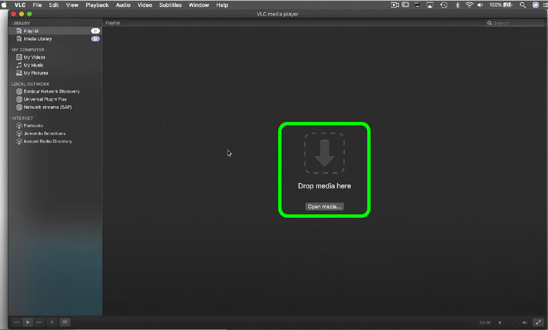 MP4ファイルをドラッグ　VLC