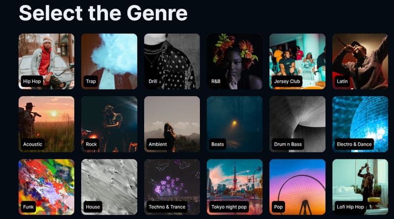 希望のジャンルを選択