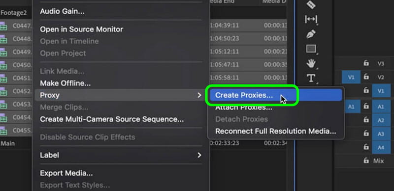 プロキシ動画を使用する
