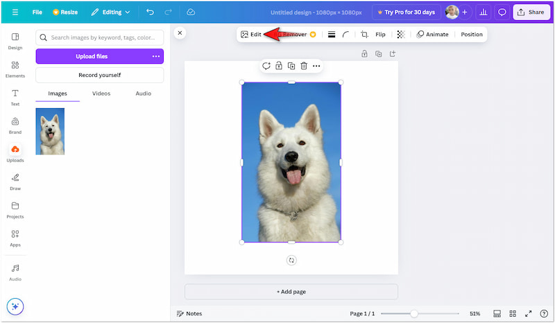 編集セクションにアクセス