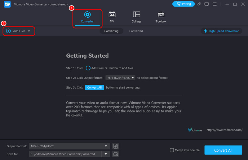 Vidmore の変換機能で MOV ファイルを追加