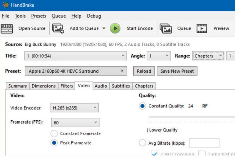Handbrake AVIコンバーター