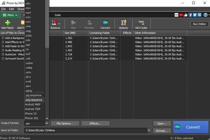 Prism コンバーター