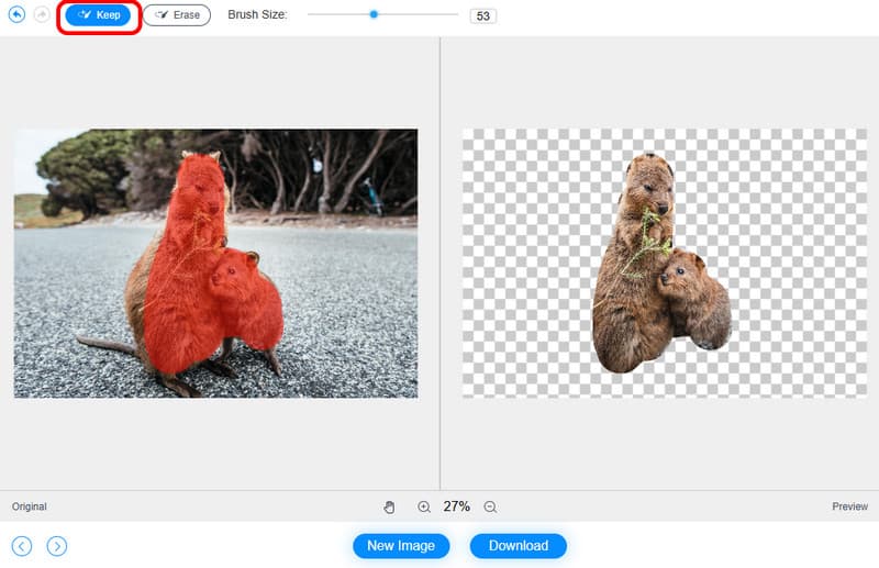 Vidmore の「保持」オプションを使用