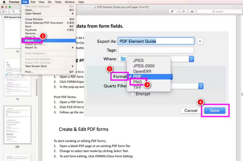 PDFをPNGに変換 Mac