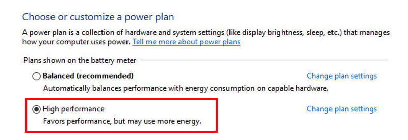 電源を高パフォーマンスに設定する
