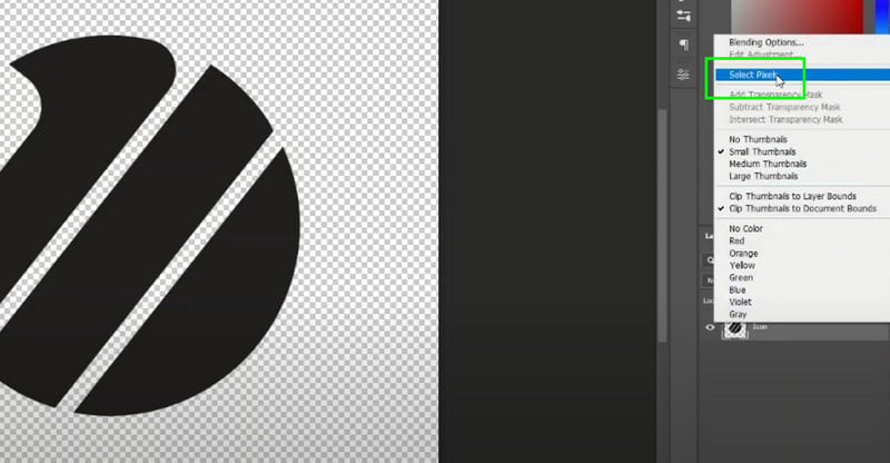 ピクセルを選択 Photoshop