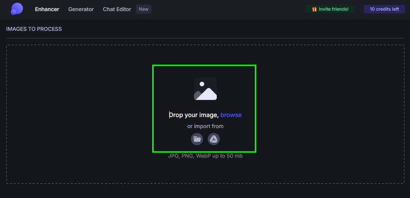 画像を参照してアップロード Lets Enhance