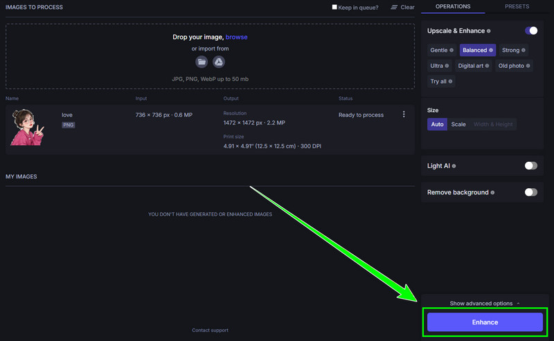Click Enhance Button Lets Enhance