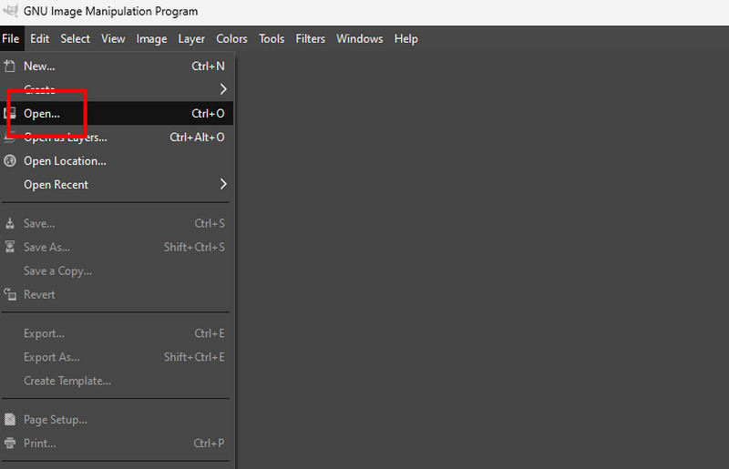 ファイル 開く GIF GIMP