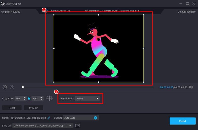 アニメーションGIFをリサイズ Vidmore
