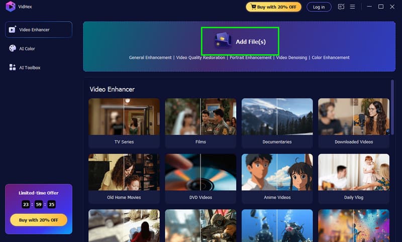 ファイル追加ボタン Add Files Button（Vidmore）