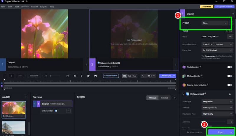 動画を8Kにアップスケール Topaz