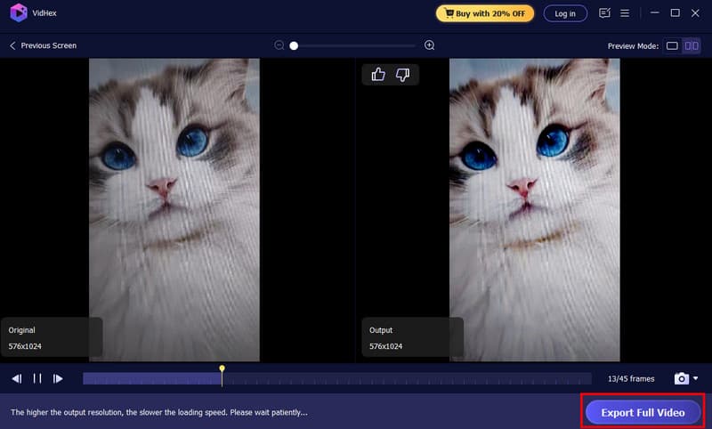 動画全体を書き出し Vidmore