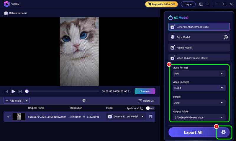 設定　オプション　Vidmore