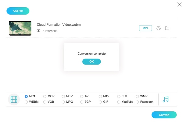 オンラインでWebMをMP4に無料で変換