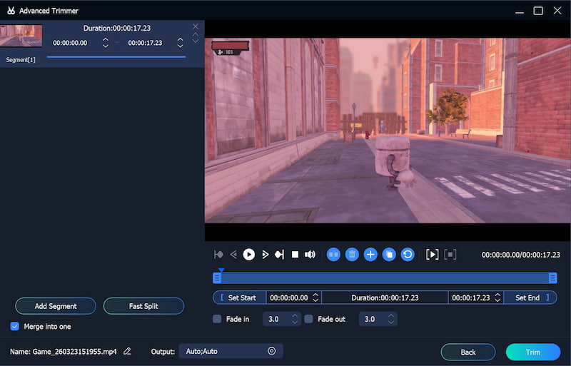 高度なトリミング機能