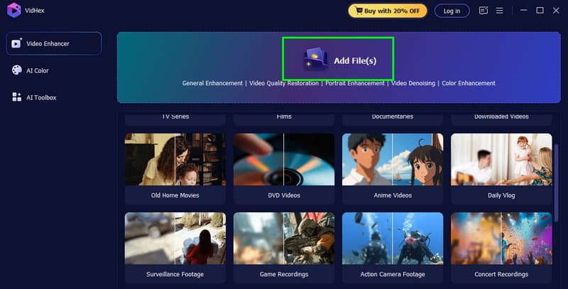 ファイルを追加　Vidhex