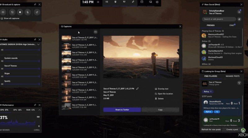 Xbox Game Barゲームレコーダー