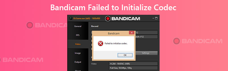 Bandicamがコーデックの初期化に失敗しました