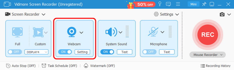 VidmoreでWebカメラをオンにする
