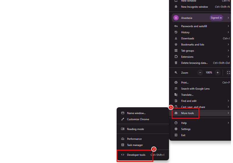 その他のツール デベロッパーツール