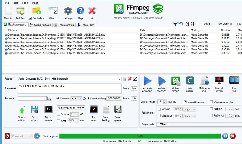 FFMPEGのAACからAC3へのコンバーター