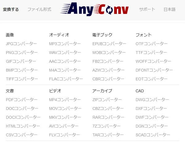 AnyConv オンラインコンバーター