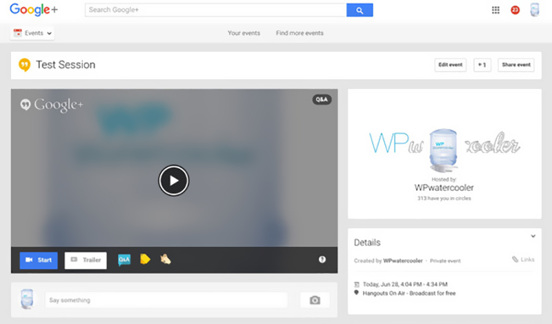 Googleハングアウトオンエアをキャプチャ