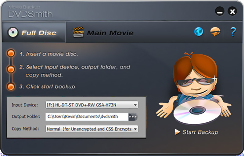 DVDSmithムービーバックアップ
