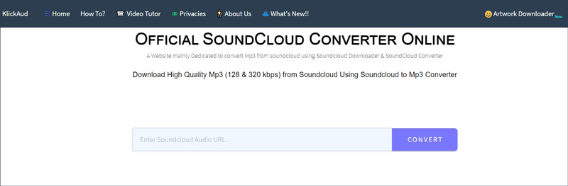 Klickaud Soundcloud to Mp3 Downloader Online