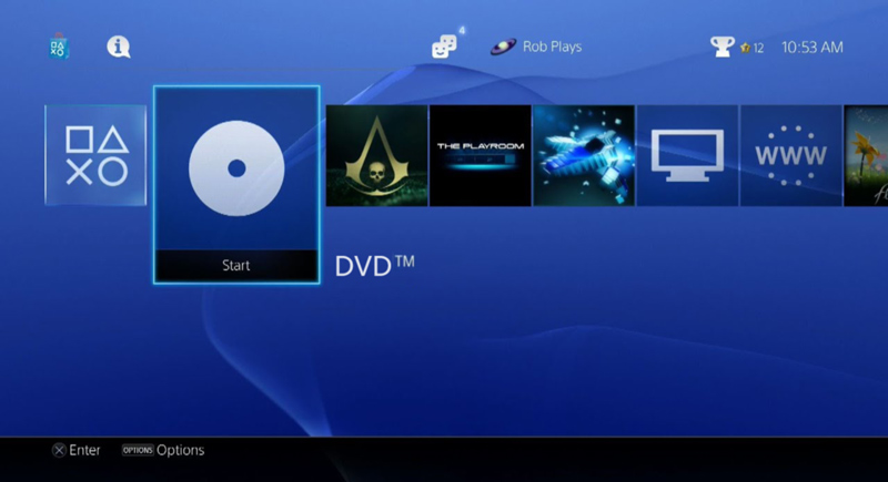 PS4でDVDを再生する 