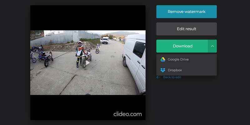 結合した動画を保存（Clideo）