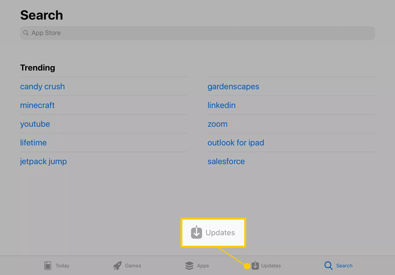 iPad上のアプリをアップデート