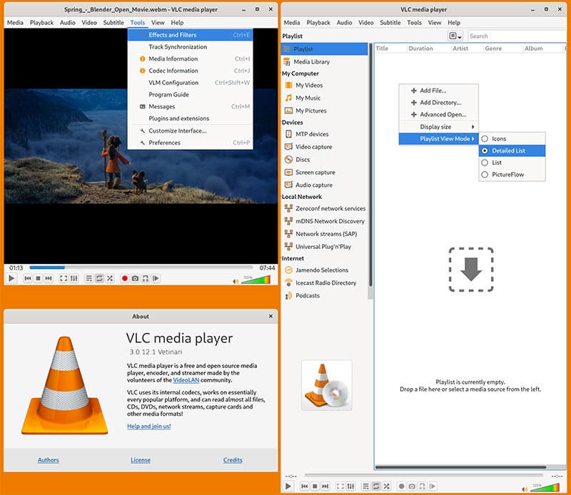 VLC のインターフェース