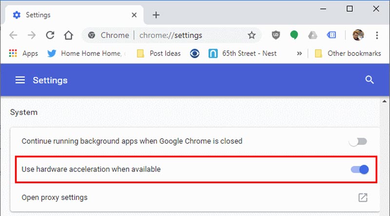 Chromeのハードウェア アクセラレーションを無効化