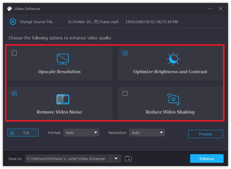 動画強化オプションを設定